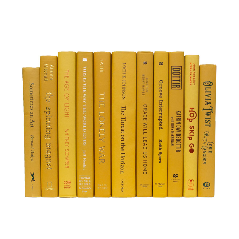 Livres décoratifs - Ensemble de livres safran - 1 pied de livres jaunes, Saffron