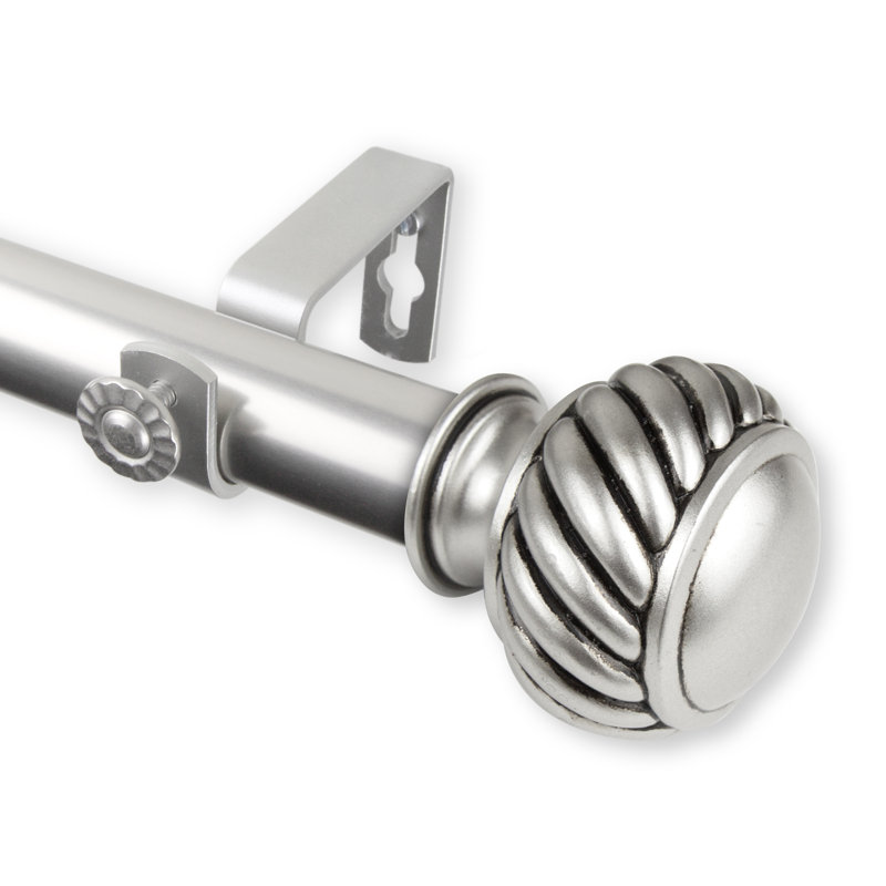 Tringle à rideaux simple bourgogne, 48 po à 84 po, Nickel satiné