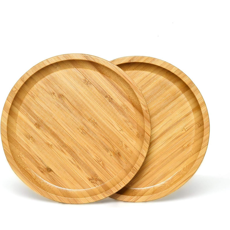 Paquet de 2 soucoupes en bambou de 10,5 po