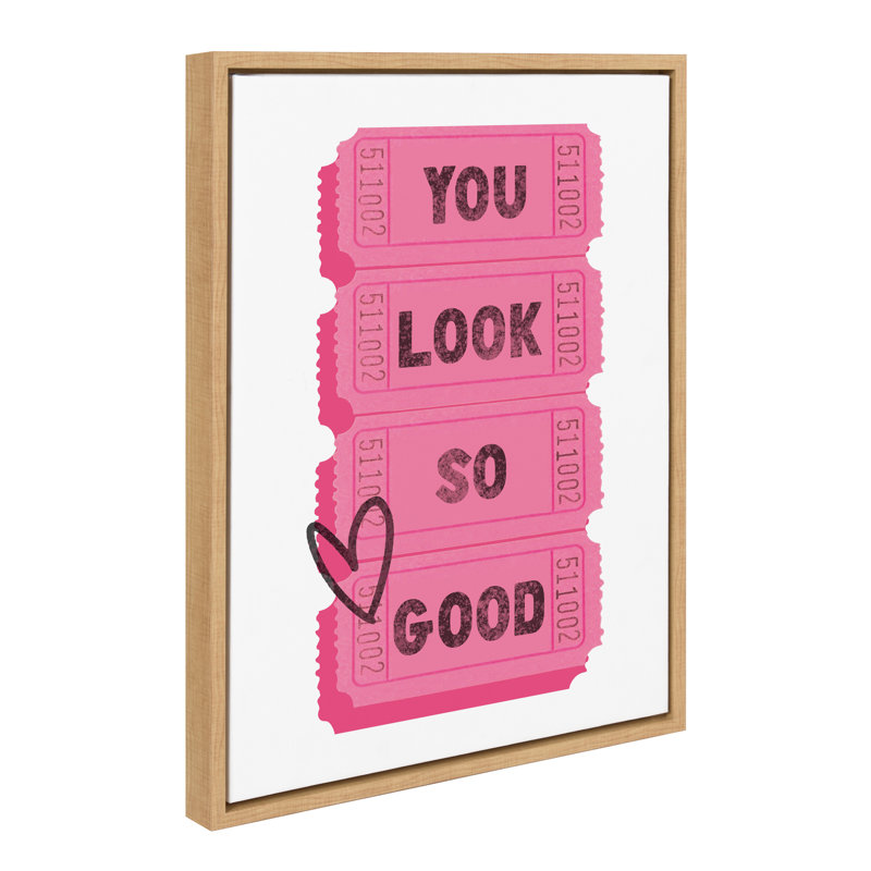 «You Look So Good Pink billets» par Alli Standefer, reproduction d'art sur toile encadrée, Naturel