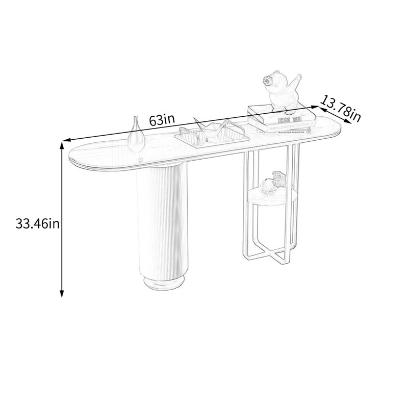 Console French Luxury, 33.46" H x 63" W x 13.78" D