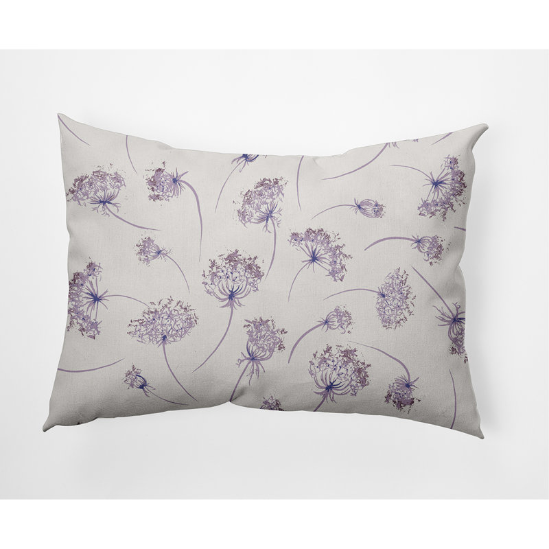 Floral Reversible Throw Pillow, Purple