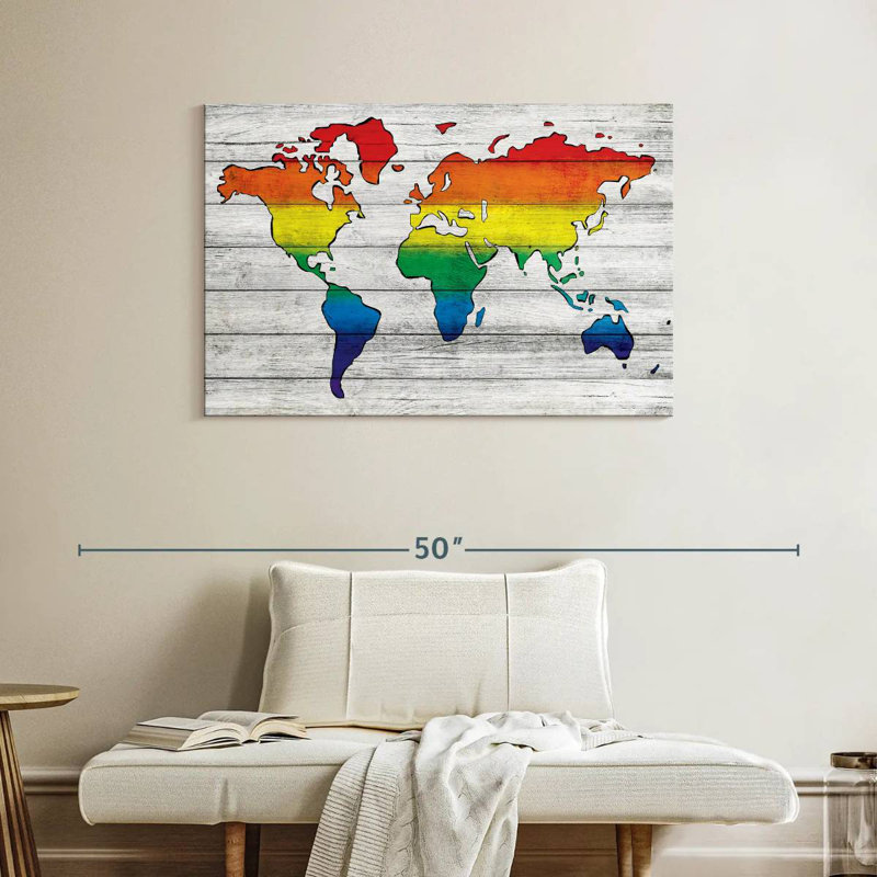 Carte du monde Aliaz Pride, H 26 po x l 39 po