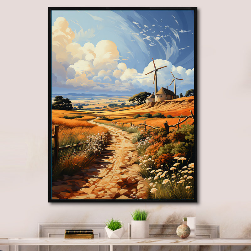 "Wind Turbines", impression sur toile encadrée, H 32 po x l 16 po x P 1 po, Cadre flottant noir