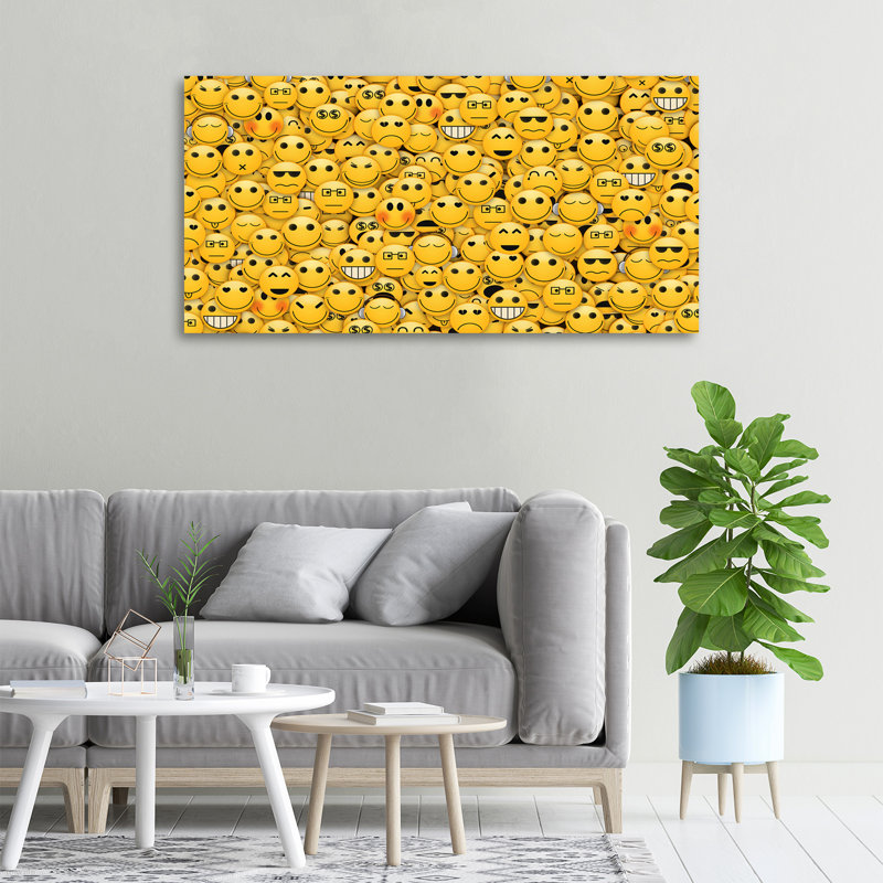 Emoticons - No Frame Print on Canvas