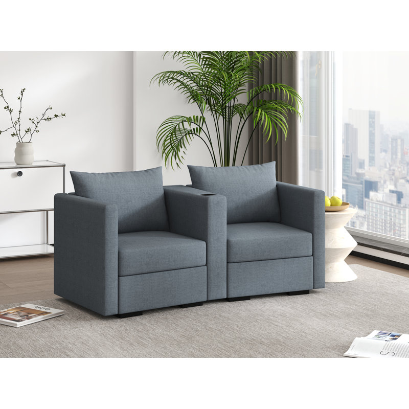 Causeuse Malena, Mélange de polyester gris
