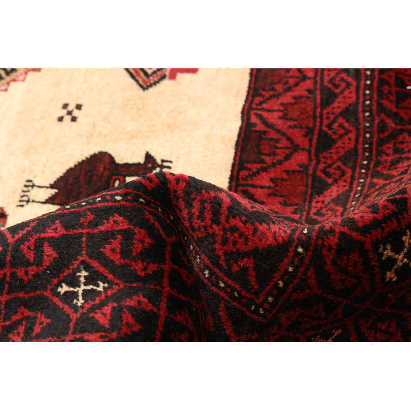 One-of-a-Kind 3'2" X 5'0" New Age Wool Area Rug in Red