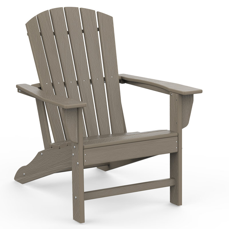 Chaise Adirondack en plastique Alvertia, Brun