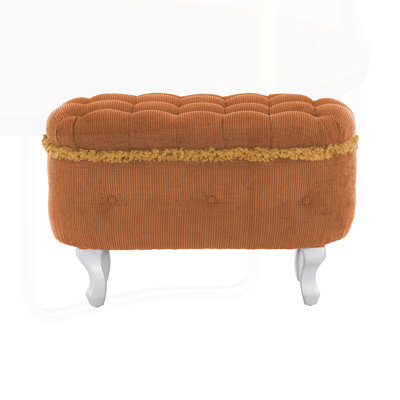 Repose-pieds capitonné avec rangement en tissu de 29,5 pouces, idéal pour la chambre à coucher et le vestibule avec beaucoup d'espace et un design élégant