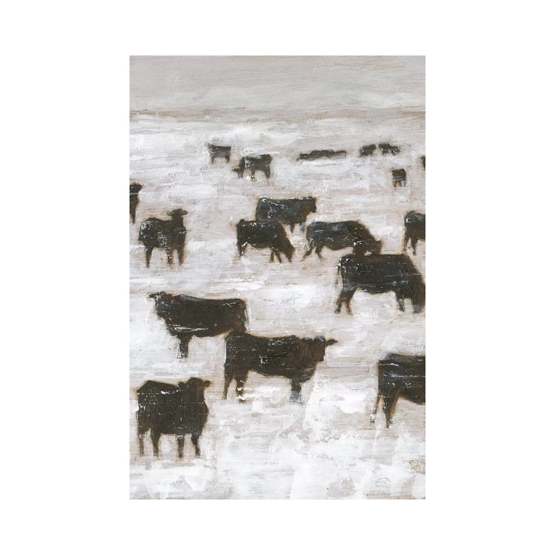 Winter Grazing II by Ethan Harper - Painting, 48'' H x 32' W x 1.5'' D, No Mat, Wrapped Canvas