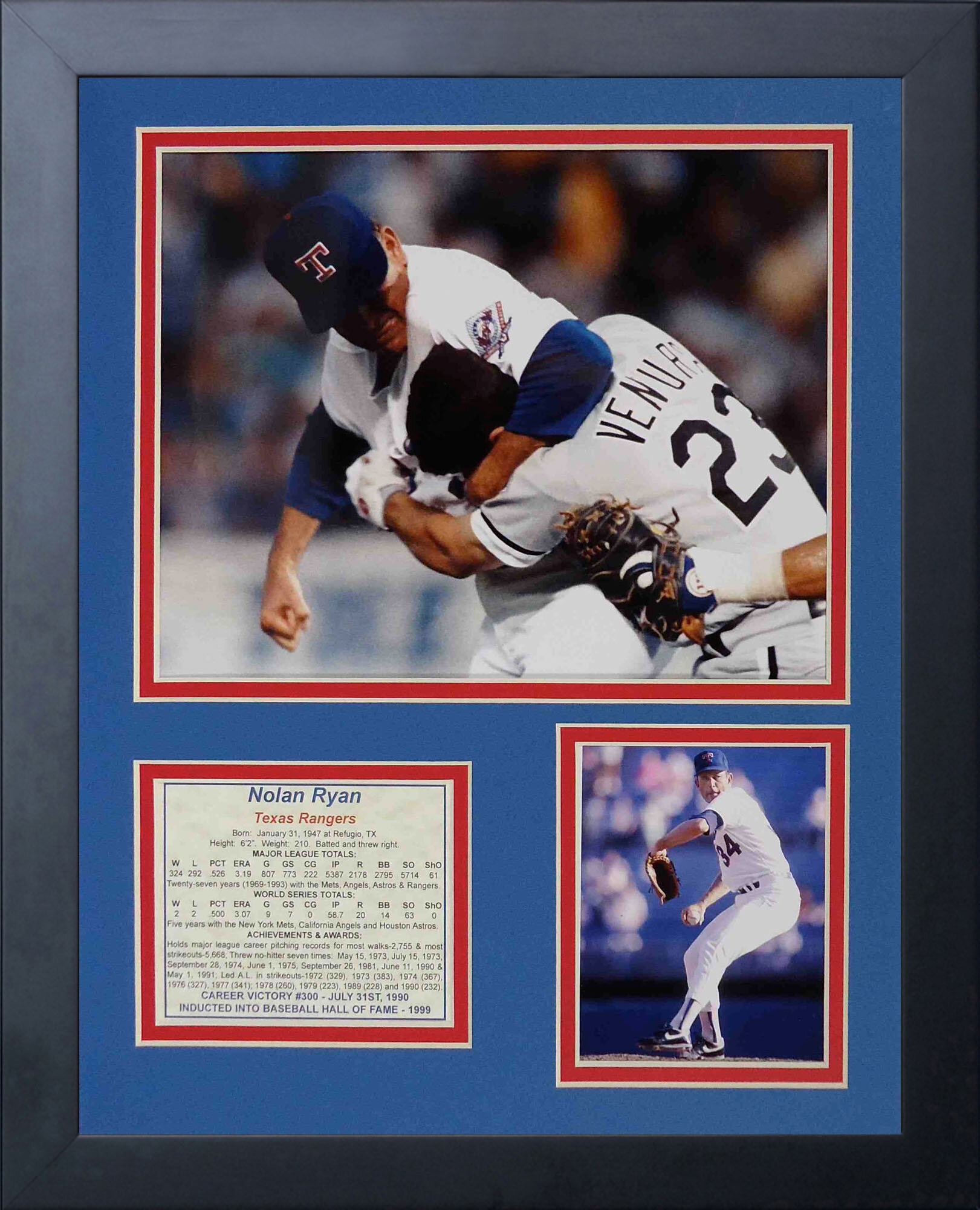 Nolan Ryan Baseball Hall of Fame 18 x 14 Framed Plaque Art