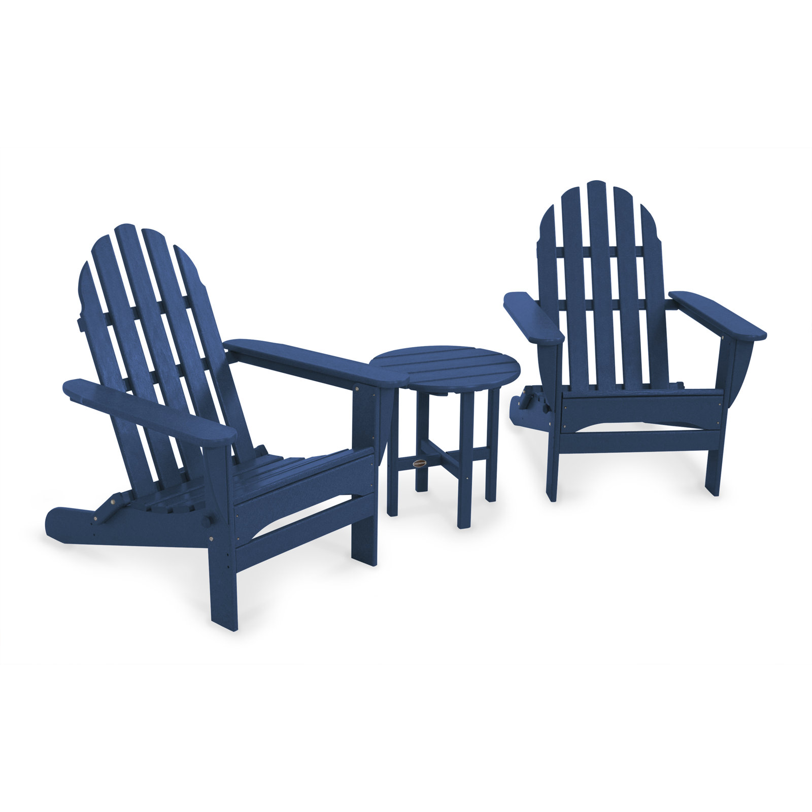 POLYWOOD® Classic Adirondack 2-Person Patio Seating Group, Navy