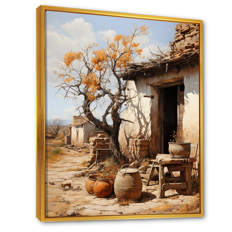 Farmhouse Rustic Retreat - Imprimé, Cadre flottant doré, H 20 po x l 12 po x P 1 po