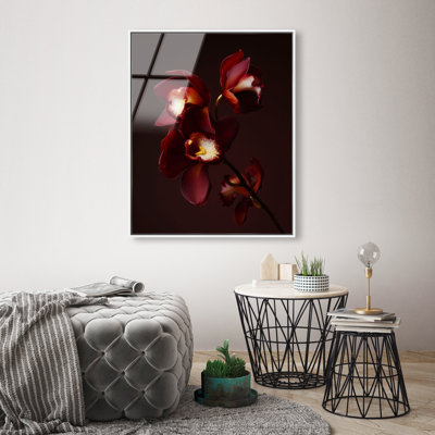 Ruby Bloom High-Gloss Frameless Acrylic Glass Wall Art Floral & Botanical Print by Oliver Gal, Ready to Hang, 16 x 20