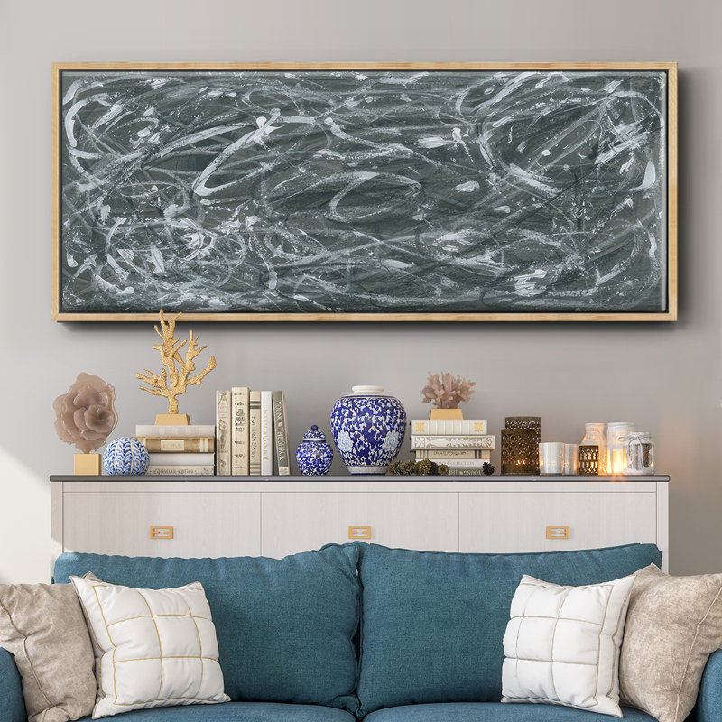 Static Scramble II - Framed Canvas, 8" H x 20" W