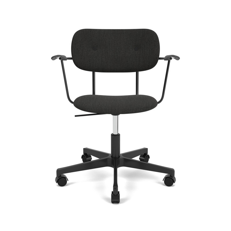 Co Swivel Task Chair, Black, Black, Wool Blend