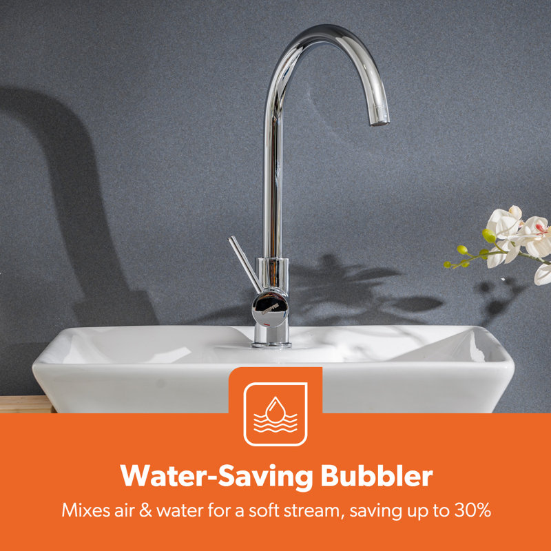 GEEPAS Kitchen Sink Tap Stainless Steel 360° Swivel Spout Single Lever Taps