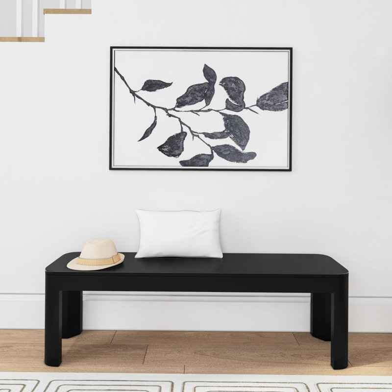 Banc en bois massif Spero 58 ", Noir