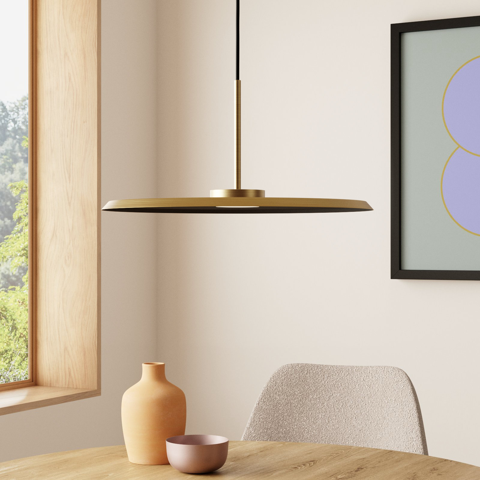 Celie Single Light LED Pendant, Antique Brass