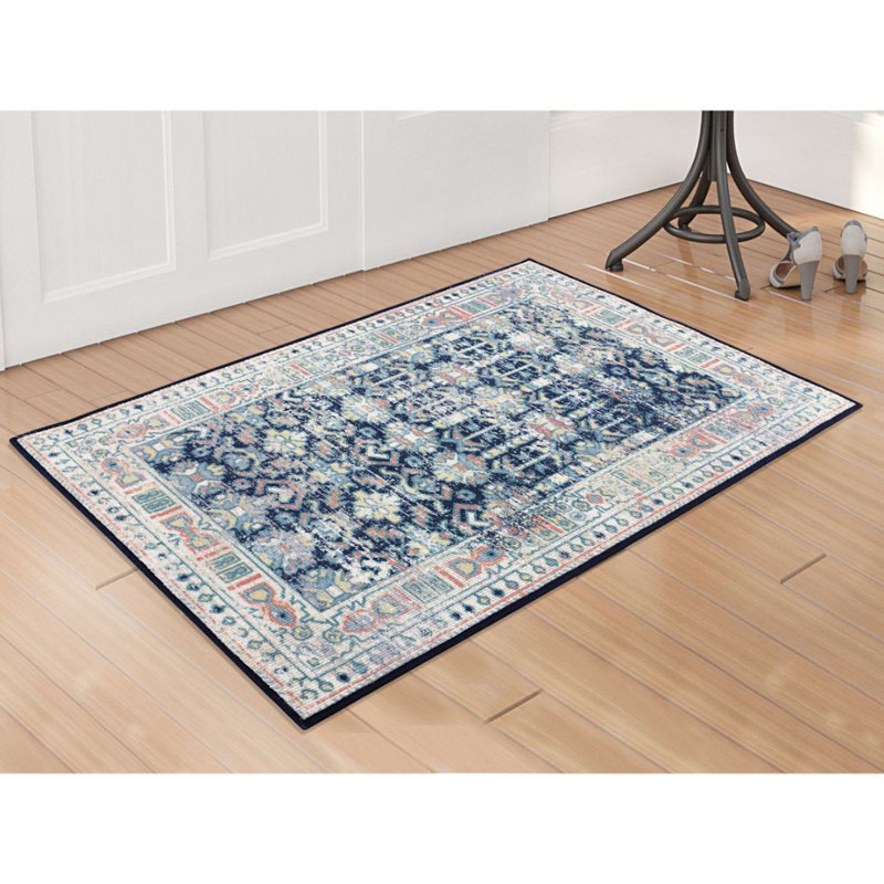 Tapis bleu area Adelle, Rectangle 5 pi x 7 pi