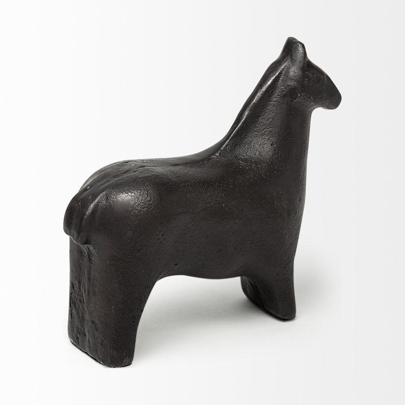 Sculpture en forme de cheval en fonte d'aluminium noir