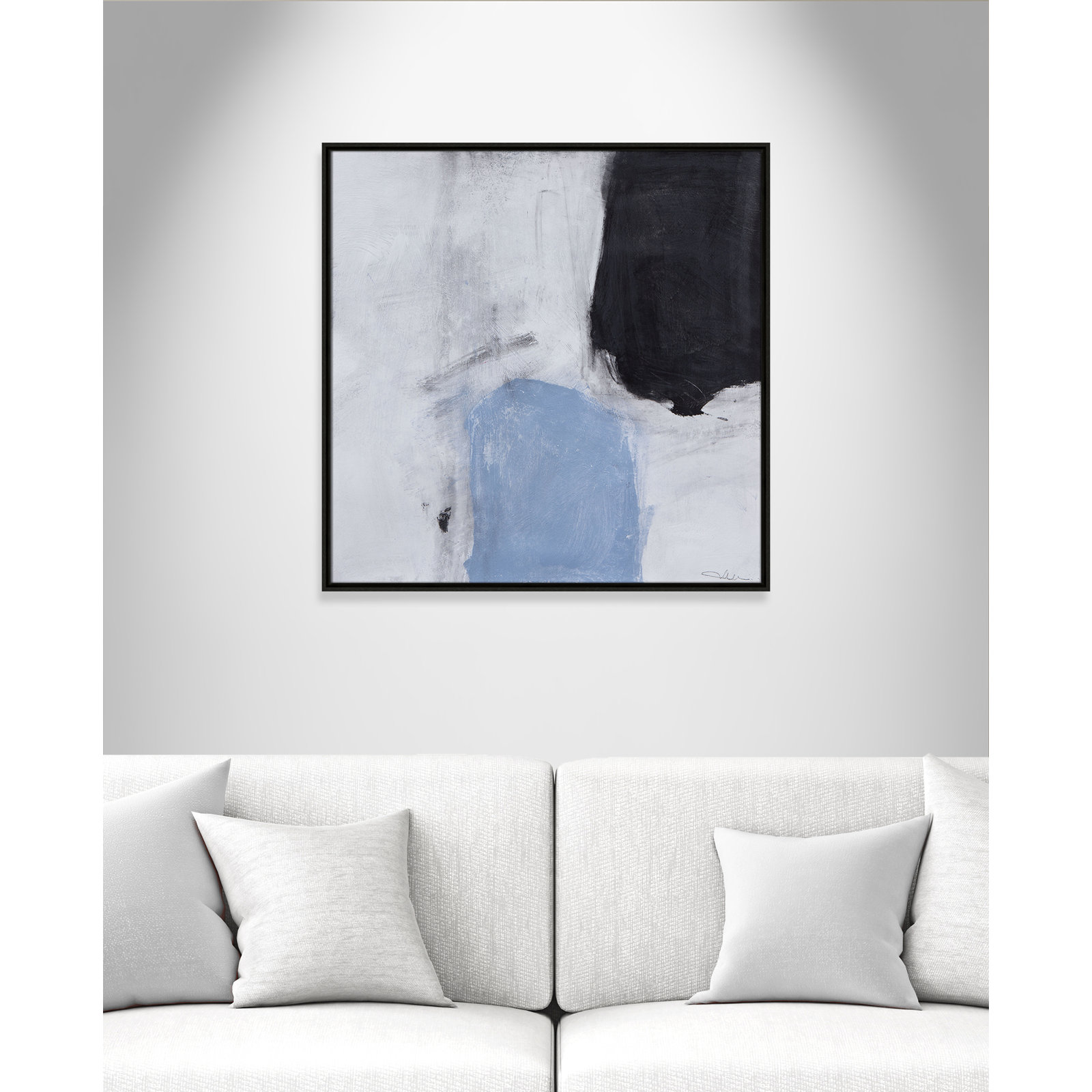 From Powder Blue to Onyx Print, 31.5" H x 31.5" W, Espresso