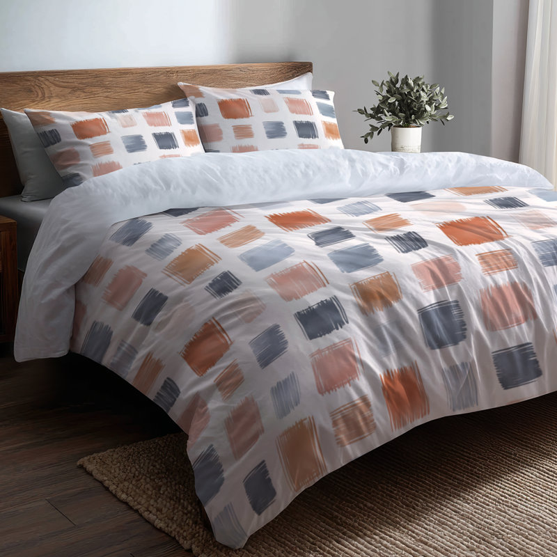 Ensemble de literie 4 pièces Modern Modern - Grille scandinave bleue de couleurs pastel
