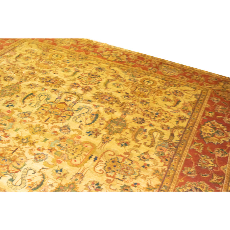 High-Quality Hand-Knotted Cream And Beige Area Rug