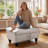 Rectangular Storage Ottoman Bench With Hinged Lid, Faux Leather Footrest For Living Room, Bedroom, Entryway, Light Gray, 35"X23.5"X17.5"-487873022