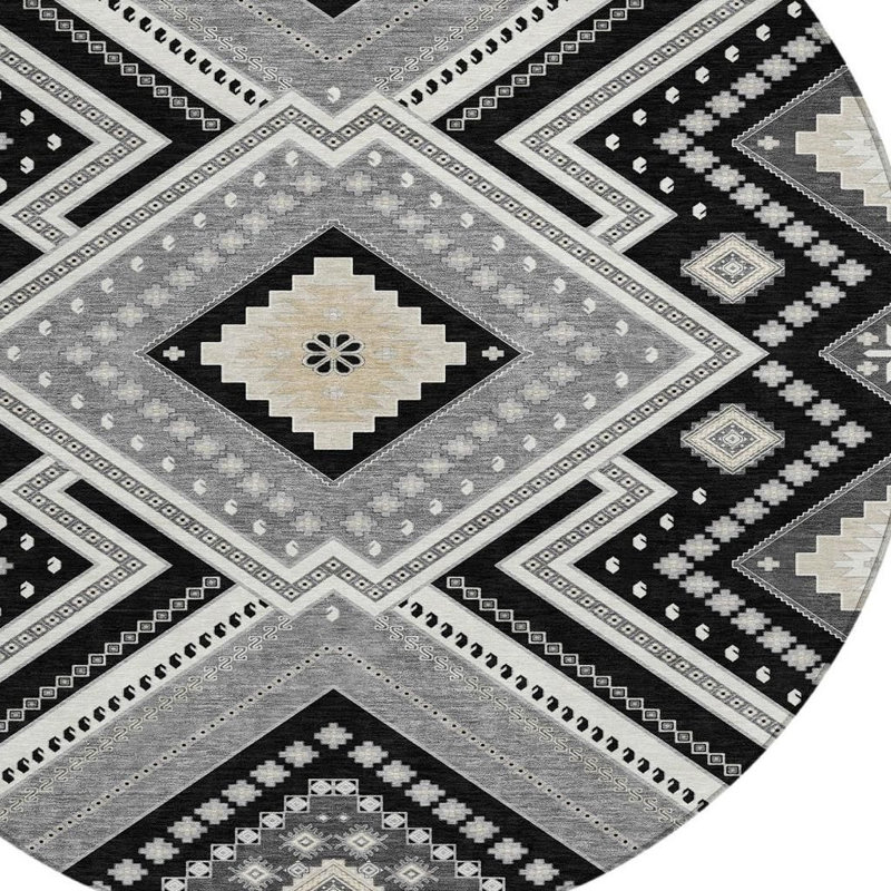 Tapis rond 8 po Tribal