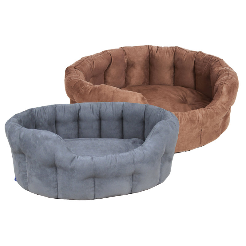 Finnley Suede Pet Bed, Brown, Large (24 cm H x 76 cm W x 64 cm D)