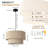 2-Tier Modern Beige Pleated Fabric Pendant Light