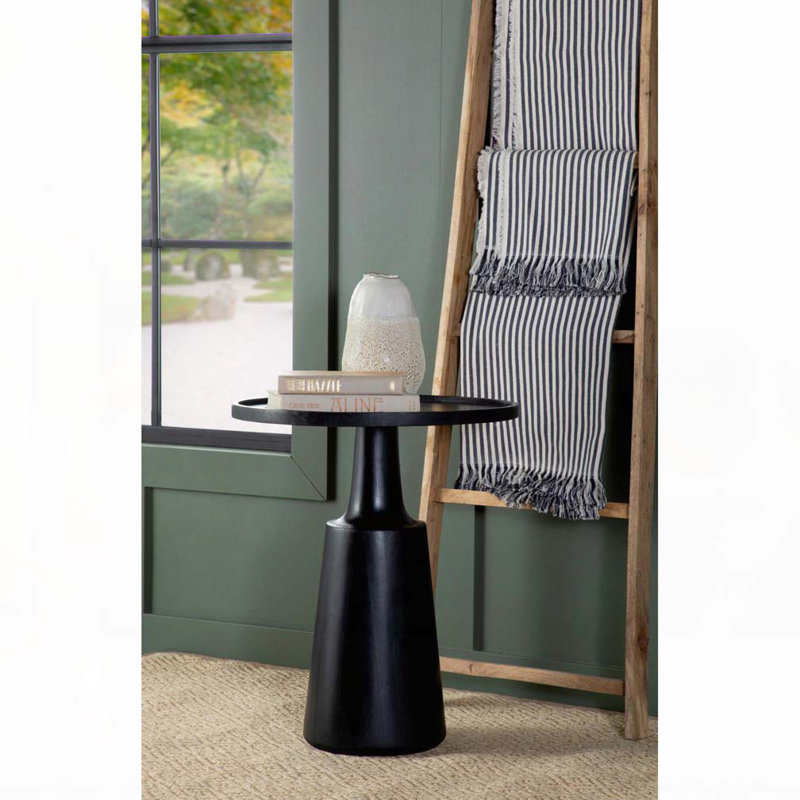 Table d'appoint piédestal noir