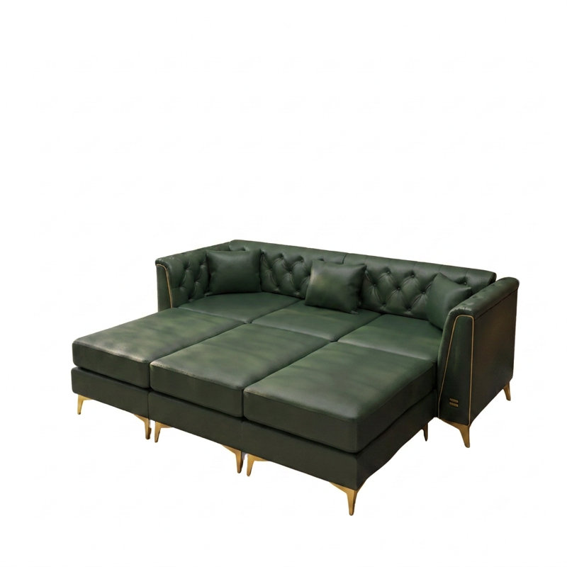 Canapé modulaire 81,5 po Chesterfield, Green