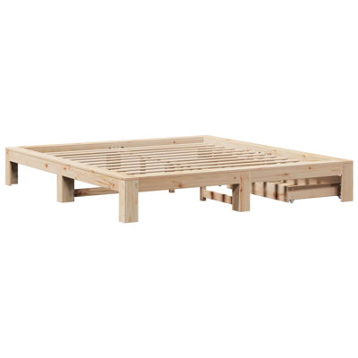 Solid Wood Storage Bed