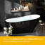 Baignoire profonde de 59 po, baignoire en acrylique antidérapante avec bonde chromée, certifiée cUPC, baignoire ergonomique moderne pour salle de bain, facile à installer, renversée en noir