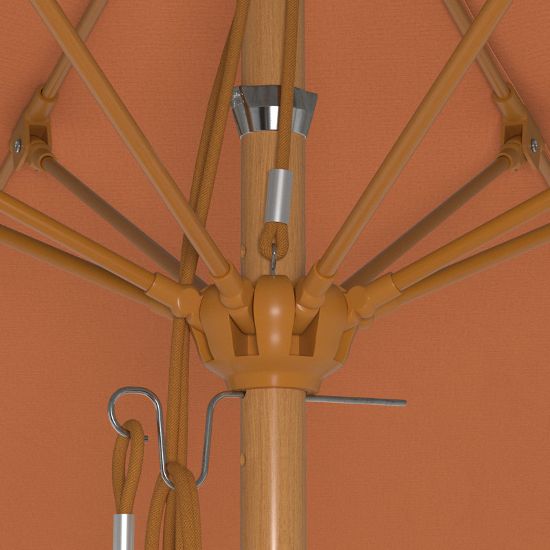 Parasol en bois de teck 11 pi, Orange melon