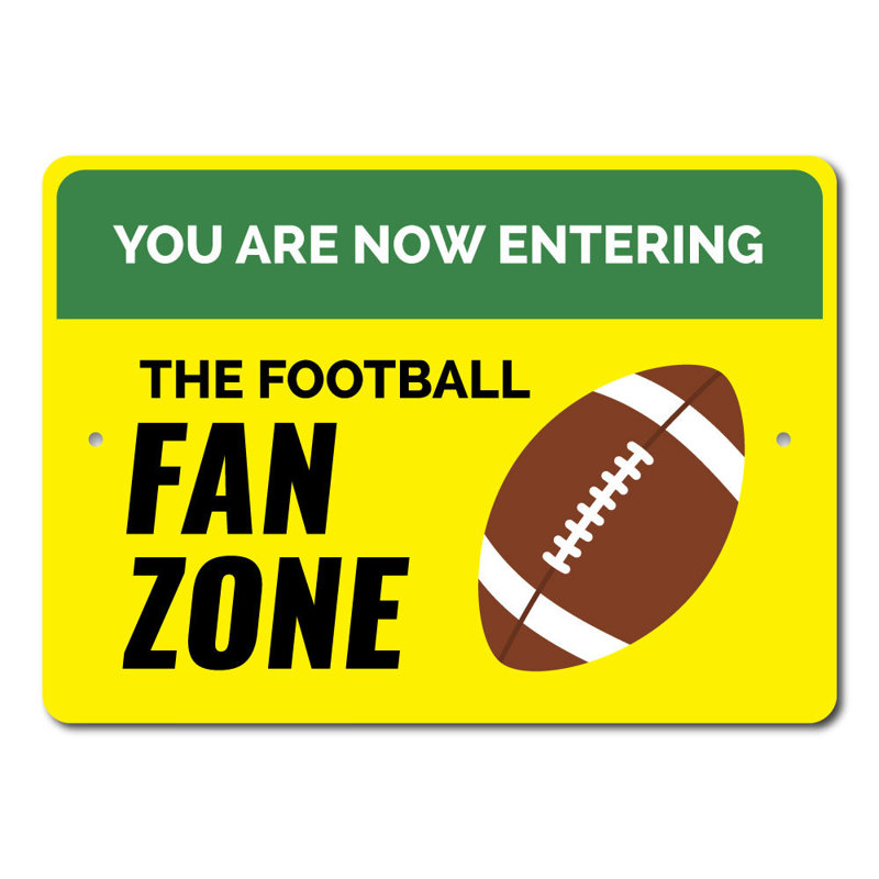 Panneau en aluminium The Football Fan Zone, H 10 po x l 14 po x P 0,04 po