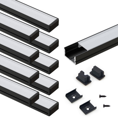 Canal de lumière en aluminium VST 3,3 pi en forme de U (avec couvercle), paquet de 10