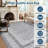 8x10 Modern Rug Thin Washable Non-Slip Geometric Border Low Pile Foldable Soft Non-Shedding Indoor Accent Carpet Gray