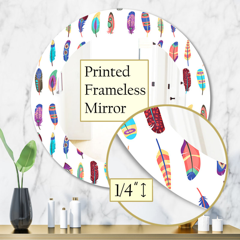 Plumes 21 - Miroir moderne, H 31,5 po x l po