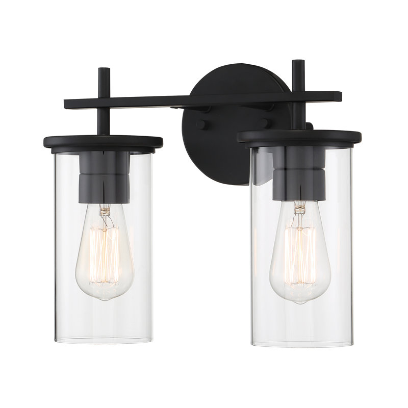 Ashten 2 - Light Dimmable Vanity Light, Black, Clear