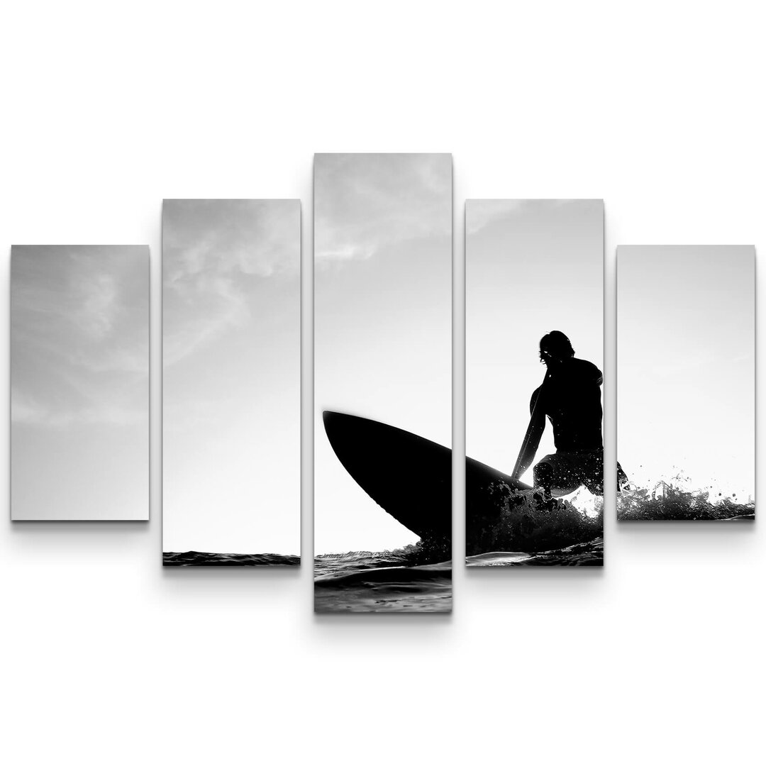 5-tlg. Leinwandbilder-Set Surfer