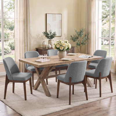 Bason 19.5" H Polyester Upholstered Dining Chairs (Set Of 6)