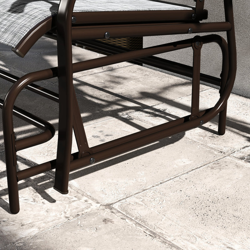 Banc de balançoire de patio avec sièges en filet et structure imperméable - siège d'extérieur gris