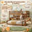 Twin Xl Over Queen Bunk Bed With Led Lights & Shelving Storage-1754733060-1754733061