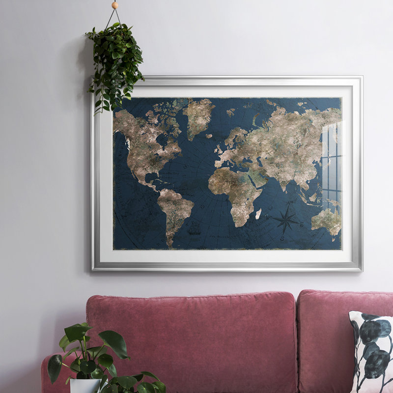 Bleu marine atlas, Argent, H 30 po x l 44 po x P 1,5 po