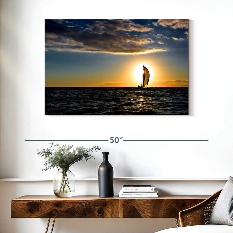 Mehar voilier lever du soleil, H 26 po x l 39 po