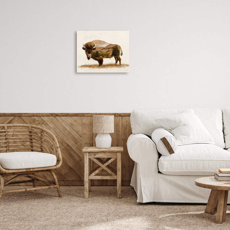 Nature Patterned Bison Canvas Wall Art by Amber Sterling, 16" H x 20" W
