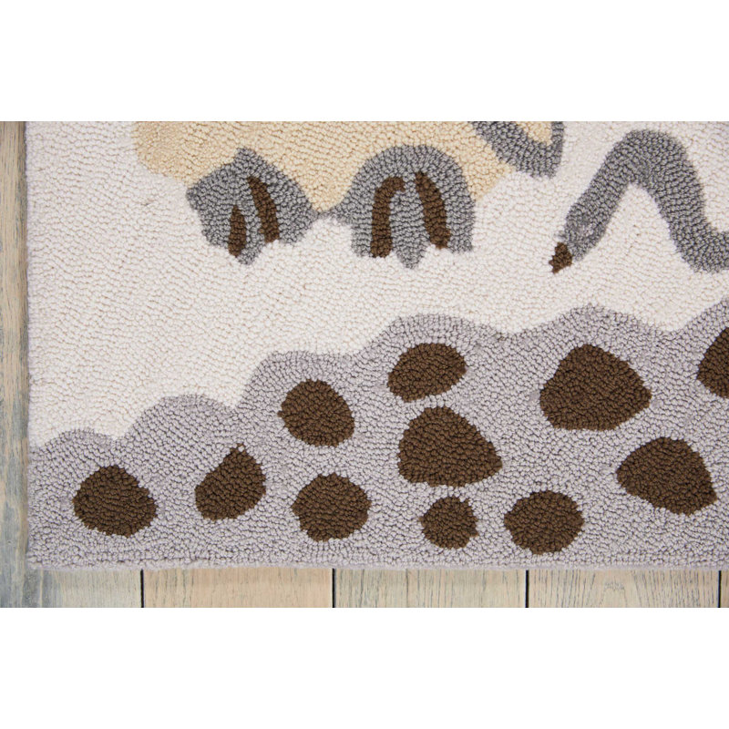 Tapis gris fait à la main Charline, Rectangle 5 pi x 7 pi 6 po